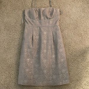 Max & Cleo silver dress with straps and shimmer!